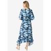 Roaman's Women's Plus Size Blouson-Sleeve Ruffle Maxi Dress - 3 of 4