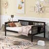 NicBex Twin/Full Size Daybed, Wooden Day Bed With 4 Support Legs, Sofa Bed Frame with Foldable Shelves Safety Guardrail - 2 of 4