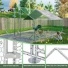 ROOMTEC Large Metal Chicken Coop, Walk-in Chicken Run Outside Galvanized Wire Poultry Chicken Hen Pen Spire Cage with Cover - 4 of 4