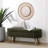 VASIP Ottoman Storage Bench with Lift Top - 43.5" Upholstered Oval Entryway Bench | Rubber Wood Legs | Beige Fabric Seat - 2 of 4