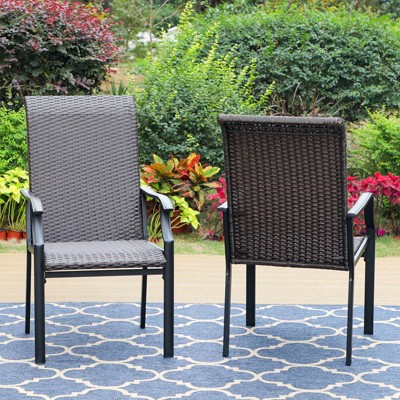 Rattan/steel Patio Dining Arm Chairs - Captiva Designs : Target