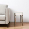 HomeRoots 26" Silver Distressed Glass Square End Table - 2 of 4
