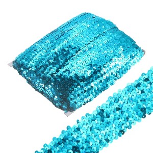 Unique Bargains Waterproof Flat Elastic Crafts Sewing Dress Sequins Trim Ribbon - 1 of 4