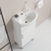 NicBex 17.7" Freestanding Bathroom Vanity with Sink, Bathroom Storage Cabinet, 1 Cabinet Door for Bathroom, White - 3 of 4