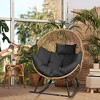 Celebalcony Wicker Egg Chair Rattan Rocking Chair with Cushion, Oversized Patio Lounge Rocker Chair for Outdoor-Indoor,Balcony, Backyard,Garden - 3 of 4