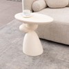 Racxily Lucky Stone End Table, Fiberglass Modern Minimalist Side Table for Living Room Bedroom, Black/White - 2 of 4