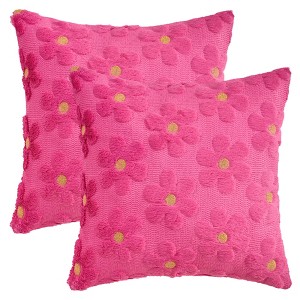 REGALWOVEN Daisy Flower Farmhouse Soft Modern Throw Pillow Covers for Sofa Holliday Home Decor 18 x 18 Inch 2 Pcs - 1 of 4