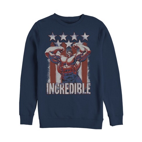 Men s Marvel Fourth Of July Incredible Hulk Sweatshirt Target