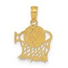 Black Bow Jewelry 14k Yellow Gold Small Basketball in Net Pendant, 12mm (7/16 inch) - 3 of 4
