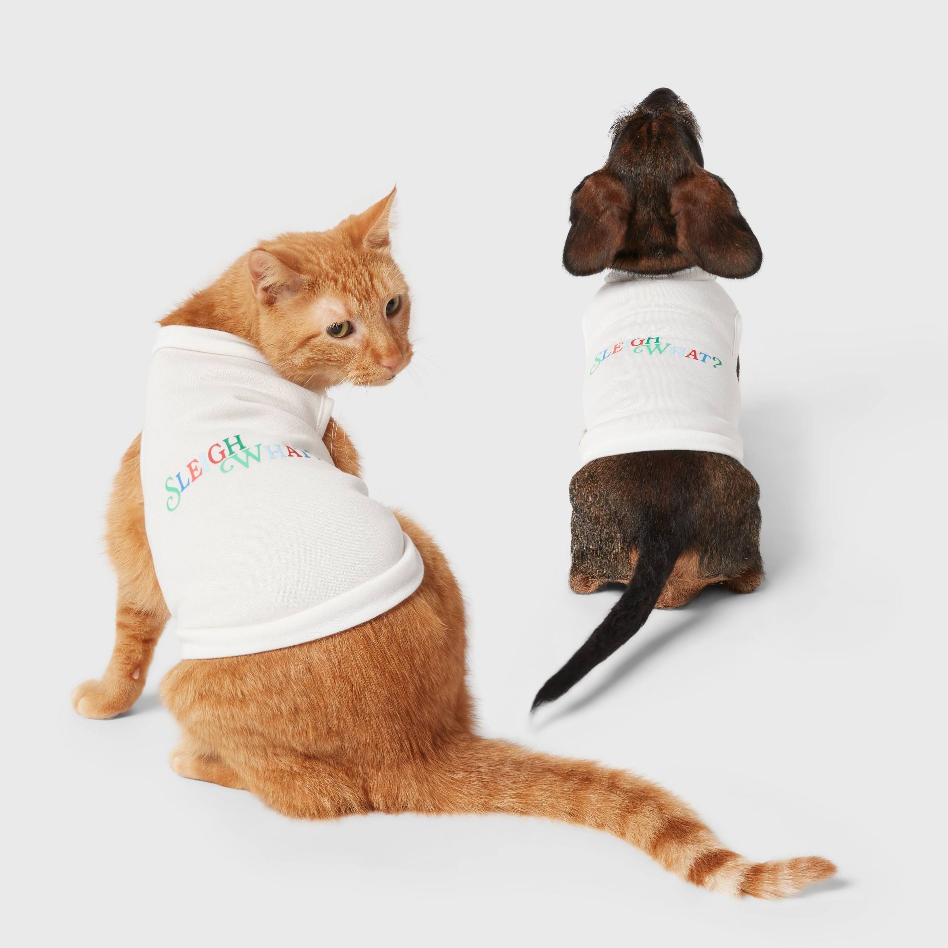 "Sleigh What?" Matching Family Pajama Dog and Cat Sweatshirt - Wondershop™ White