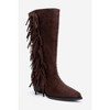 Orlo - Brown Suede Genuine Leather Fringed Western Boot (Women) | Forever & Always Shoes - 3 of 4