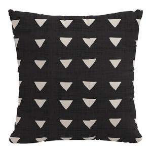 20"x20" Oversize Triangle Square Throw Pillow Black - Skyline Furniture: Cotton Woven, Zippered, Indoor Decorative Cushion - 1 of 4