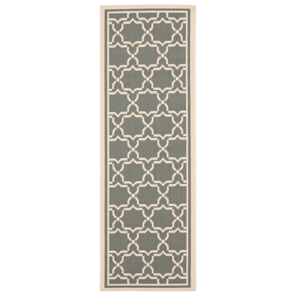 2'3inX10' Rectangle Isla Outdoor Rug Anthracite/Beige - Safavieh