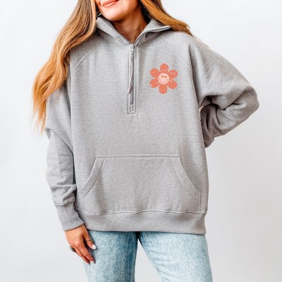 Simply Sage Market Checkered Mama Flowers Quarter Zip Fleece