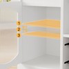 YESFASHION Modern coffee bar cabinet with 2 glass doors, adjustable shelves, with wine rack, white dining room cabinet for living room, dining room - 4 of 4