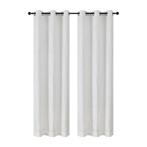 Kate Aurora 2 Piece Maxie Floral Grommet Top Window Curtain Panels - 84 in. Long - 1 of 4