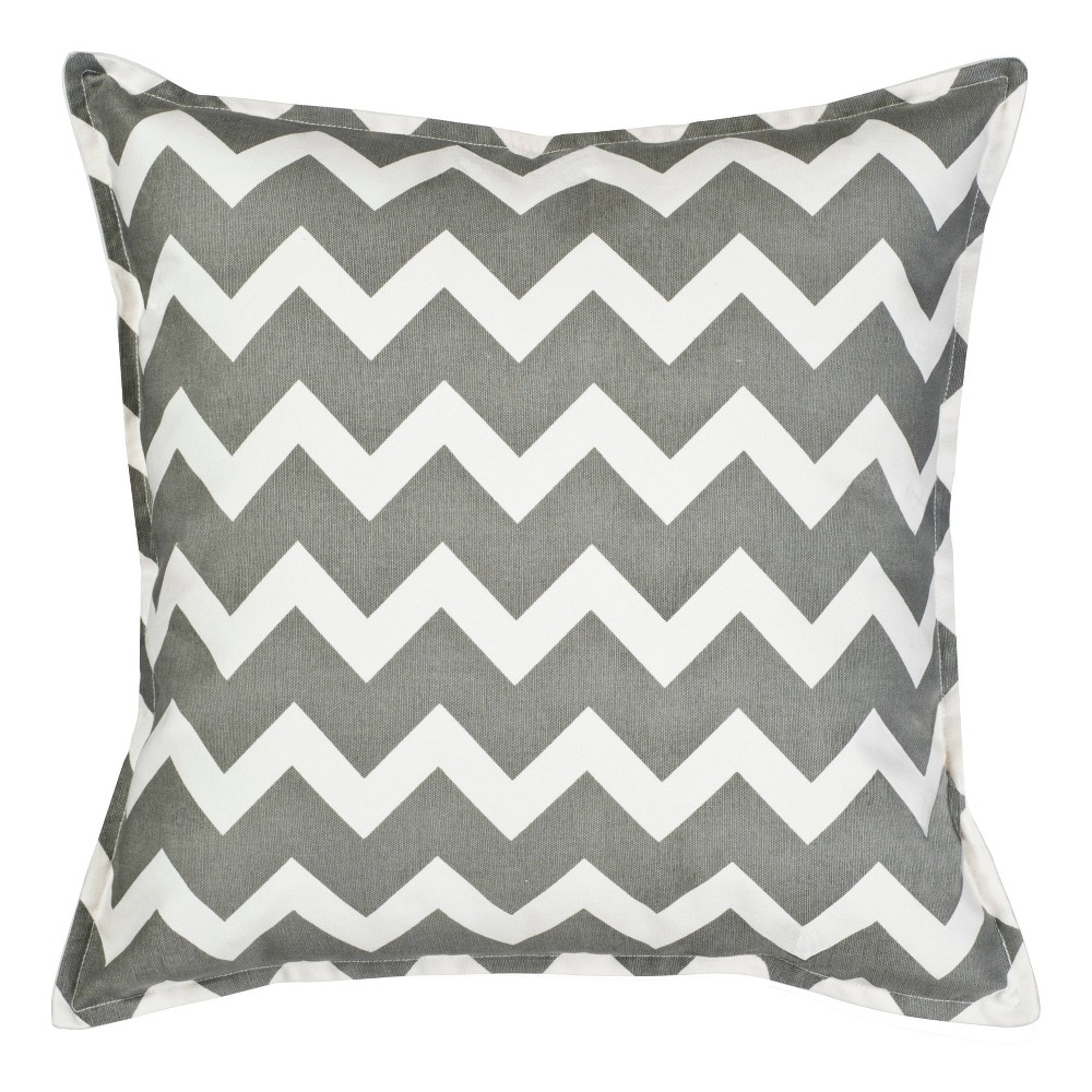 Photos - Pillow Kensington Garden 20"x20" Oversize Chevron Cotton Canvas Square Throw Pill