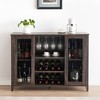 Decorative Storage Cabinets with LED Light, Glass Door Wine Cabinet, Kitchen Sideboard with Rack - 3 of 4