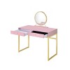 APRILSOUL Vanity Desk with Removable Mirror and Jewelry Tray, Metal-Framed, 2-Drawer Glam Station - 3 of 4