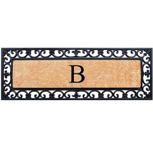 A1HC Rubber Coir Doormat For Outdoor Entrance, Anti-Shed Treated Front Door Mat 18x48, Monogrammed - 1 of 4