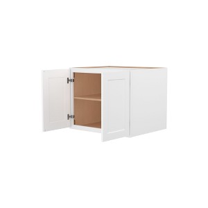 HOMLUX Easy-DIY 36 in W x 24 in D in Shaker White Ready to Assemble Wall Refrigerator Kitchen Cabinet with 2 Doors - 1 of 4