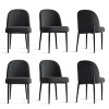Upholstered Dining Chairs with Linen Blend Fabric and Metal Legs, Modern Armless Side Chairs for Dining Room-Maison Boucle - 3 of 4