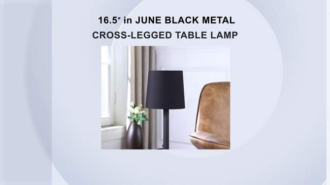 16.5&#34; Traditional Metal Table Lamp with Cross Leg Base Black - Ore International, 2 of 6, play video