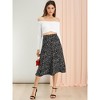 Allegra K Women's Chiffon Summer Vintage Floral Print A-Line Midi Skirts - 3 of 4