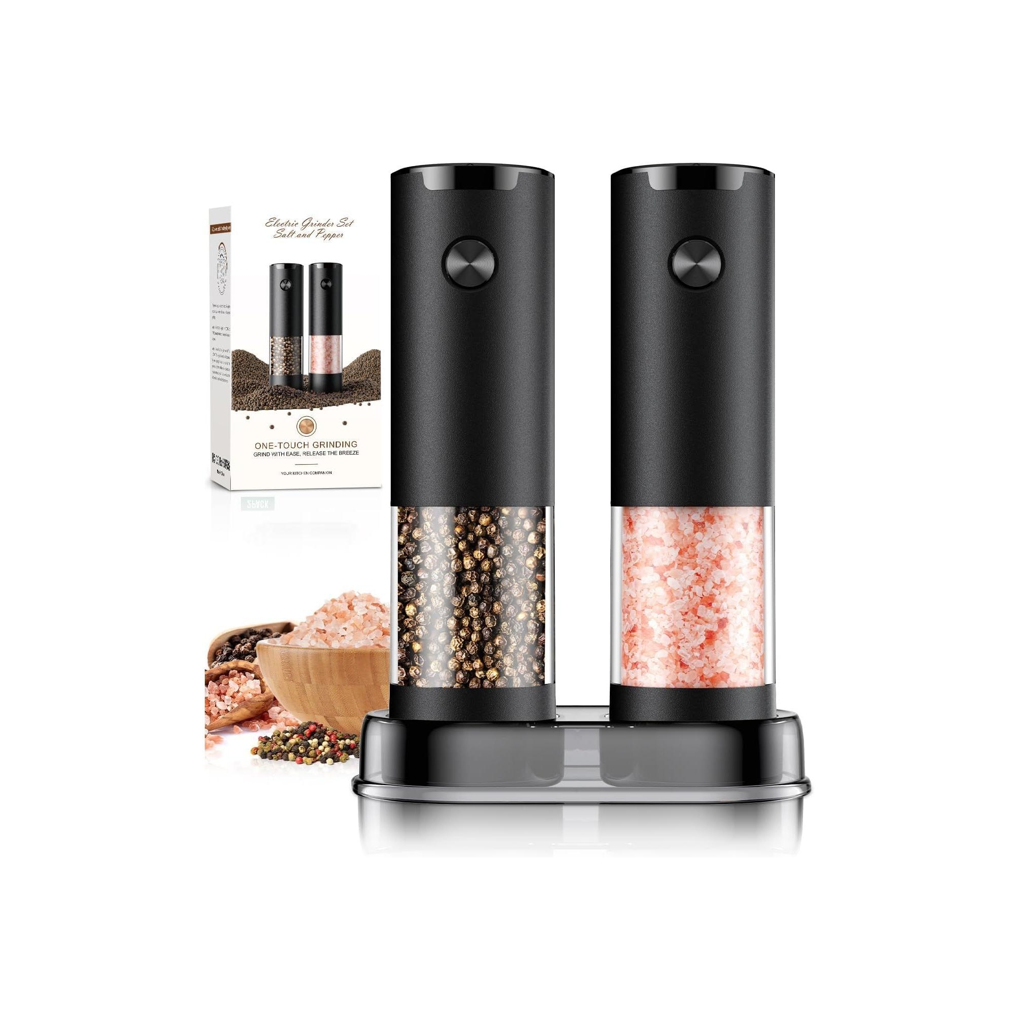 Maison Salt and Pepper Automatic Battery Grinder Set with Holder