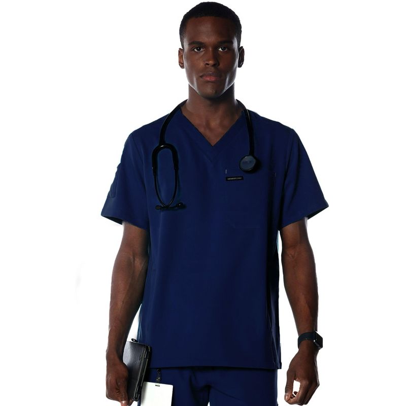 Members Only Men's Manchester V-Neck Scrub Top With Waist & Sleeve Pockets, 1 of 7
