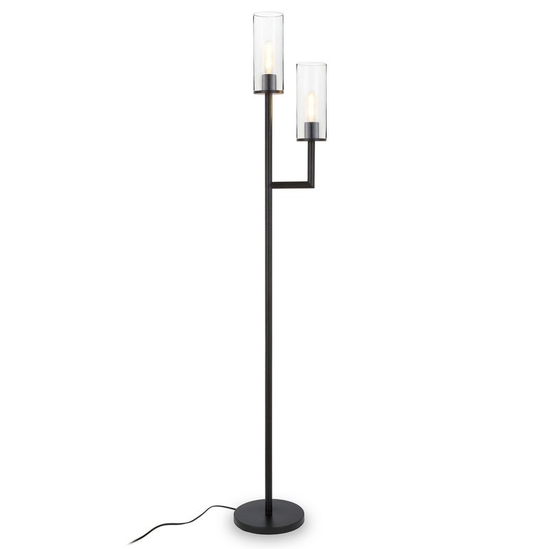 Hampton & Thyme 2-Light Torchiere Floor Lamp with Glass Shade, 4 of 13
