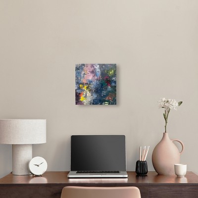 Scattered Pastel Abstract Canvas Wall Art in Wooden Frame