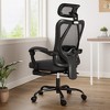 Lirago Ergonomic Arm Chair with Footrest High Back Breathable Mesh Adjustable Headrest Lumbar Support Home Office Study Swivel Chair Black - 2 of 4