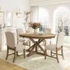 NicBex Round Dining Room Table Set for 4 Extendable Dining Room Table with MDF Tabletop and 4 Upholstered Chairs for Kitchen - 3 of 4