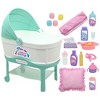 New Adventures Little Darlings: 12" Bassinet Baby Doll Set - Teal, Pink, Stars - 2 of 4