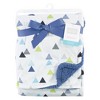 Hudson Baby Infant Boy Plush Blanket with Faux Shearling Back, Abstract, One Size - 2 of 2