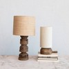 Storied Home Reclaimed Wood Table Lamp with Printed Cotton Chambray Shade Swivel Neck and Inline Switch Natural: Farmhouse Style, ETL/UL Listed - 4 of 4