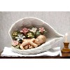 Kevins Gift Shoppe Ceramic Baby in Angels Wings Covered by Flowers Figurine - image 2 of 3