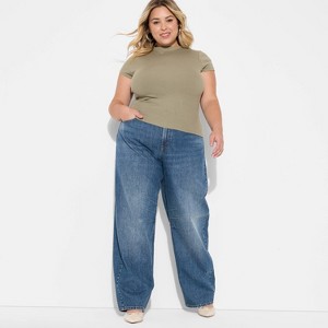 Women's Mid-Rise Barrel Jeans - Wild Fable™ - 1 of 3