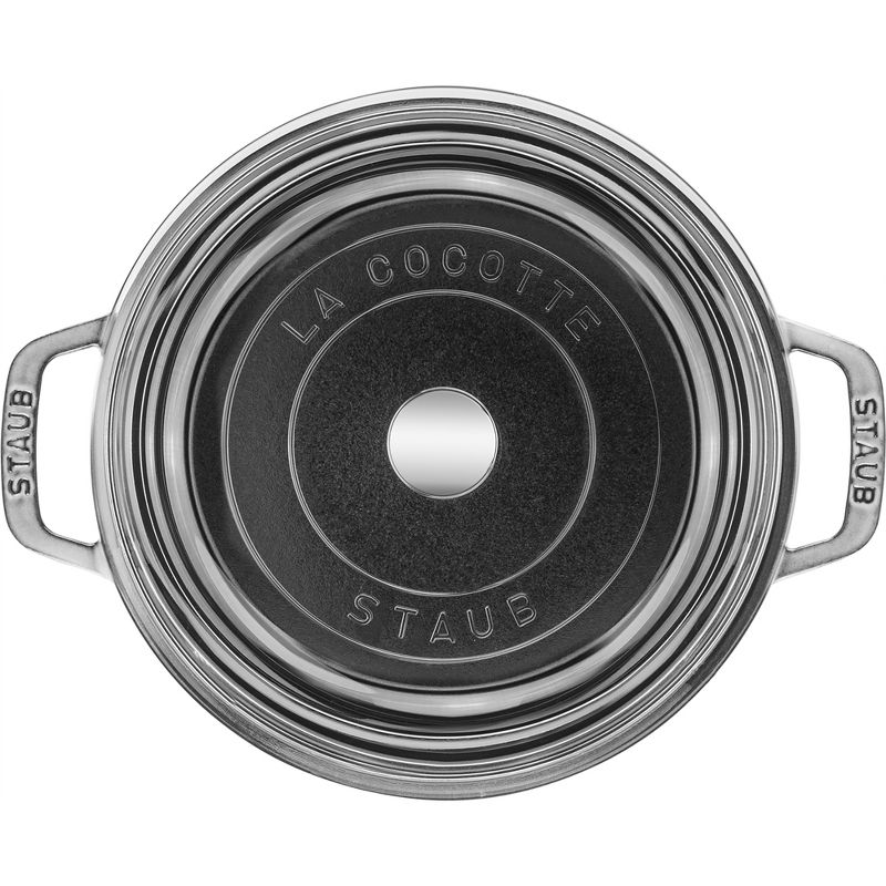 STAUB Cast Iron 4-qt Round Cocotte with Glass Lid, 2 of 9