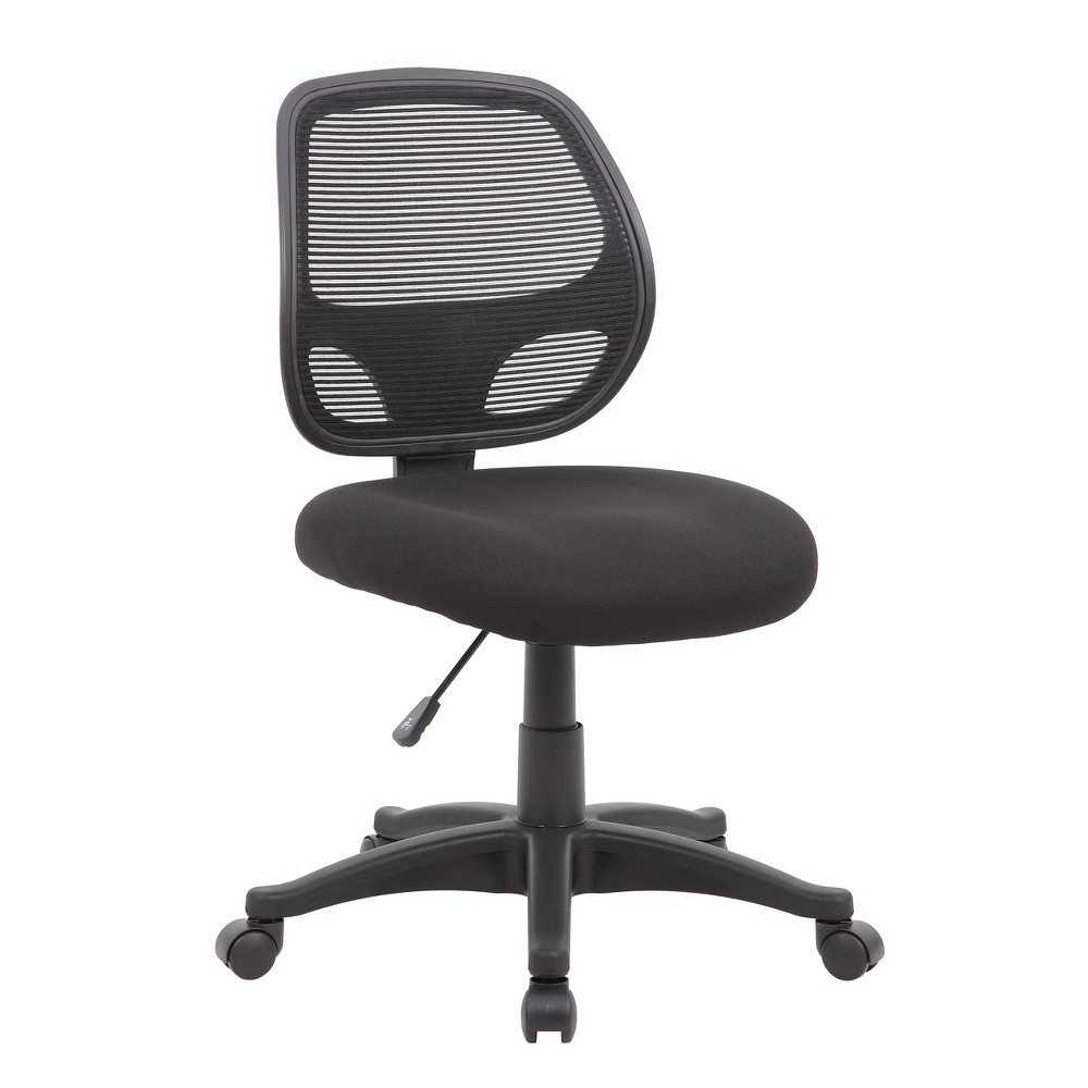 Commercial Grade Mesh Task Chair Black - Boss Office Products: Pneumatic Lift, Lumbar Support, 275 lbs Capacity