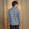 Campus Sutra Men Men's Cornflower Blue Tartan Plaid Shirt - 4 of 4