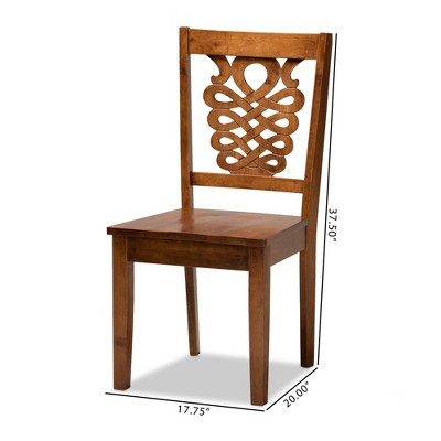 Walnut Brown Low Wood and Cane Arm Chair