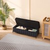 VYNXARIA 49.21" Wide Velvet Storage Soft Bench - Versatile Black Seating for Living Room & Entryway - 2 of 4
