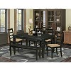HomeStock 6-Piece Rectangle Black Finish Solid Wood Top dining Table with 1 Bench and 4 Chairs - 2 of 4