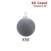 Every Day is Christmas Velvet 50ct 57cm/2.24" Christmas Ornaments, Shatterproof Christmas Tree Ornament Set, Flocking Ball Decorations - 3 of 4