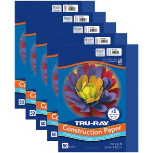 Tru-Ray Construction Paper, Royal Blue, 9" x 12", 50 Sheets Per Pack, 5 Packs - 1 of 1