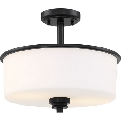 Flat Black Steel Round Shade Wall Sconce