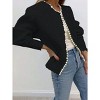 Pearl Trim Knit Cardigan - Women's Long Sleeve Round Neck Open Front Sweater - 3 of 4
