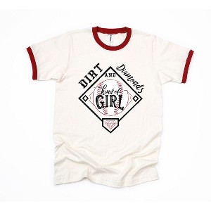 Simply Sage Market Women's Dirt and Diamonds Kinda Girl Short Sleeve Ringer Tee - 1 of 2